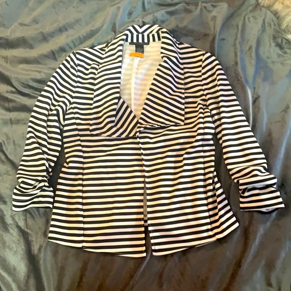 Black and white striped Blazer